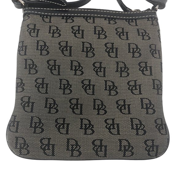 DOONEY & BOURKE Black Grey Canvas Logo Signature Crossbody Handbag - Picture 5 of 7